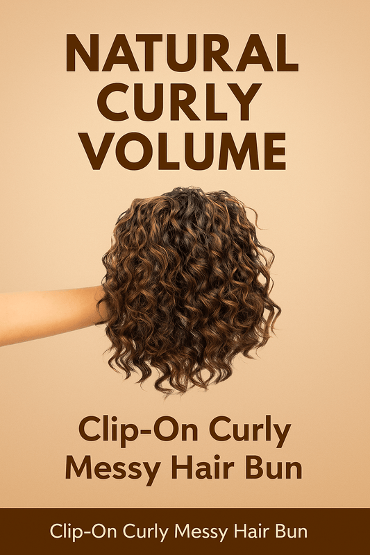 Curly Messy Hair Bun | Clip and Tie Faux Bun