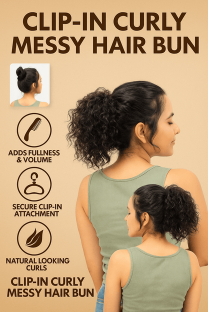 Curly Messy Hair Bun | Clip-In Faux Bun